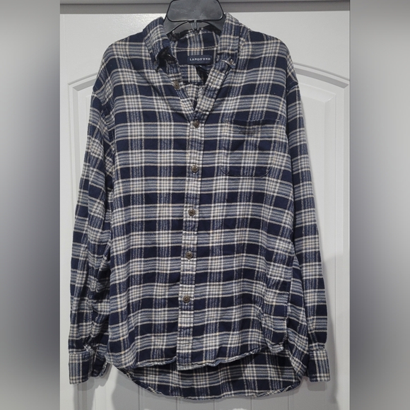 Lands' End Other - Lands' End Navy and Cream Plaid Shirt